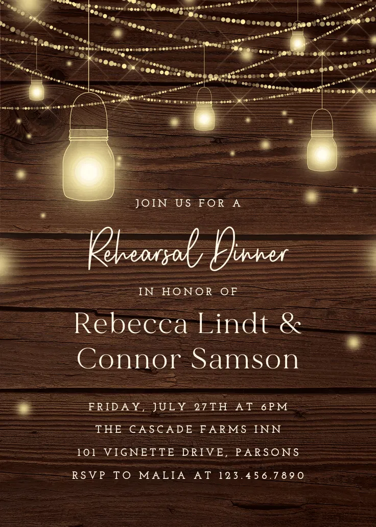Strings of lights - cocktail party invitation